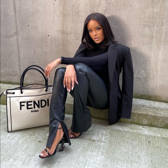 Zara | Pants u0026 Jumpsuits | Zara Extra Long Faux Leather Leggings | Poshmark